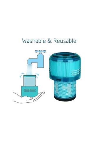 Geeroyoo Şarjlı Çubuk Süpürgeler İçin Yıkanabilir Hepa Filtre - Uzun Ömürlü Siklon Toz Alerjisi Süpürge Parçaları