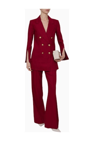 Alice And Olivia Conry Yüksek Bel Taytlı Pantolon Koyu Kırmızı