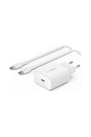 Belkin Boostcharge Pps İle 25w Duvar Şarj Cihazı Usb-c Güç Dağıtımı, Apple iPhone Uyumlu, Samsung, Samsung Galaxy Uyumlu Tab, Apple İpad Uyumlu Vb. İçin Hızlı Şarj, Usb-c - Usb-c Kablosu Dahil