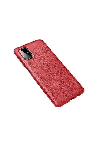 Samsung Galaxy Uyumlu  M51 Kılıf Auto Focus Kapak - Kırmızı Düz Renkli