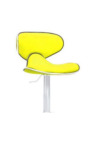Bürocci Zen Bar Taburesi - Sarı Modern Deri Metal Ataklı Yüksek Tezgah Sandalyesi - 9549s0512 Sarı
