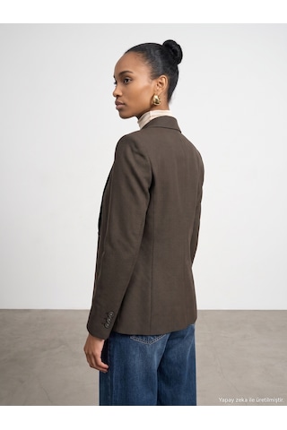 Dilvin 60831 Vücuda Oturan Blazer Kahve