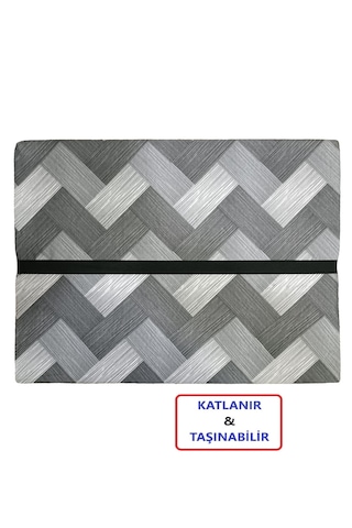 Katlanır Yer Yatağı Tek Kişilik Sünger Katlanır Yatak 80x180 Cm 8 Cm Gri Kalın Sünger Gri Gri