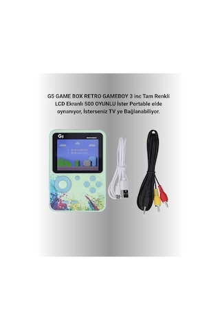 Hepsi G5 Game Box Retro Mini Oyun Konsolu 500 Dahili Oyun Yeni Nesil Najmaddin