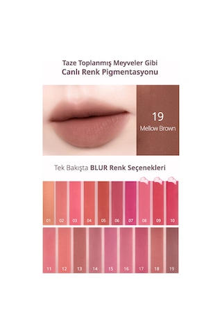 Gün Boyu Kalıcı Pürüzsüz Matlık Sunan Tint Perıpera Over Blur Tint 19 Mellow Brown
