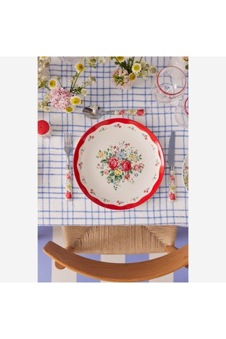 Kırmızı Porselen Yemek Tabağı 27 Cm