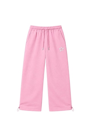 Zaee Tribal Star Nakışlı Ayarlanabilir Paça Premium Baggy Eşofman Altı Pembe