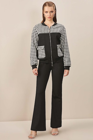 Düşük Kol Siyah Tüvit Mont Siyah