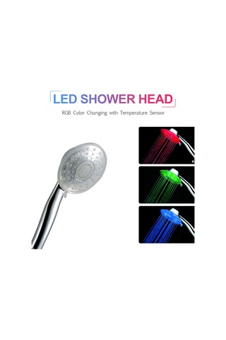Xindoker Led Isı Algılayıcı Duş Başlığı - Su Akışı İle Çalışır, Yeşil/mavi/kırmızı Renk Değişimi, Rgb Işıklı El Tutan Duş Diğer