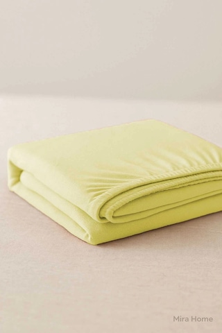 Çift Kişilik Düz Penye %100 Pamuklu Lastikli Çarşaf 200x200 Cm Battal Boy Newsheet Sarı Çok Renkli