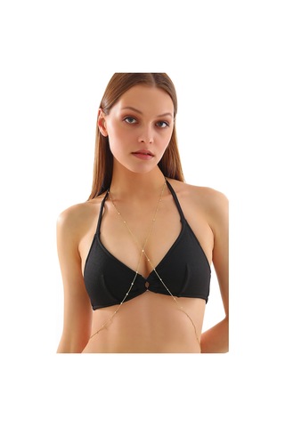 Queen Silver Jewelry 925 Ayar Gümüş, Zirkon Taşlı, X Model Vücut Zinciri Altın