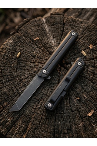 Knivox Browning Profesyonel Siyah Tanto Namlu D2 Çelik Çakı - Ultra İnce Tasarım