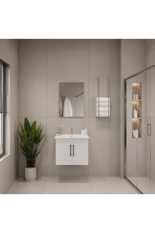 Creavit D20 Banyo Dolabı Seti Çekmeceli 80 Cm Beyaz