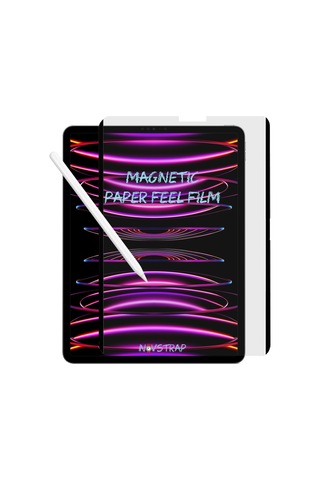 Novstrap Apple Uyumlu iPad Pro 12.9 4/5/6 Nesil İle Mıknatıslı Tak Çıkar Paper Like Ekran Koruyucu