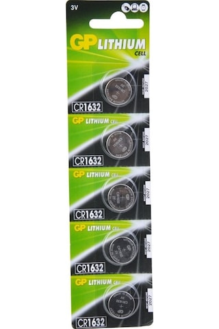 GP CR1632 3V Lityum Kartela Düğme Pil 5'li