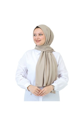 Şal Zarif Başörtüsü Eşarp Tesettür Giyim Uzun Abiyelik Açık Vizon