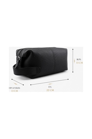 Alphaclub Bag Erkek Hakiki Deri Siyah Fermuarlı El Ve Clutch Çanta