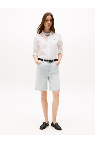 Tommy Hilfiger Ess Lınen Relaxed Shırt Kadın Beyaz Gömlek - Ww0ww44679