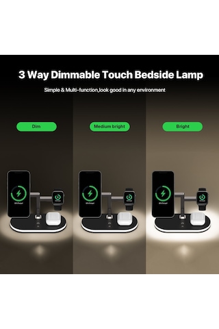 Fuchsia YM-UD23 5in1 Kablosuz Şarj Standı Ledli Wireless Charger