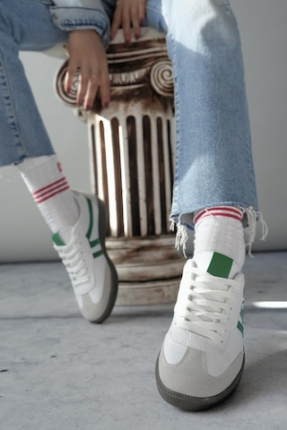 Muggo Garcia Garantili Unisex Ortopedik Günlük Bağcıklı Yürüyüş Koşu Sneaker Spor Ayakkabı Yeşil