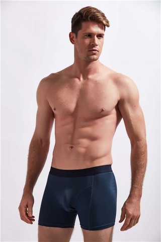 Josejuan 3'Lü Erkek Boxer Koton Likralı Bel Yazılı Lastik 1003-Gri Melanj - Bordo - Indigo