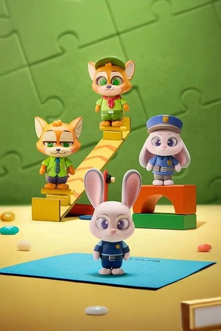 Mınıso Disney Lisanslı Zootropolis Günlük Yaşam Kostümleri Blind Box Figür 10 Cm