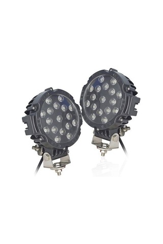 Beyaz Led Siyah Yuvarlak Off Road Sis Farı Çalışma Lambası 17 Led