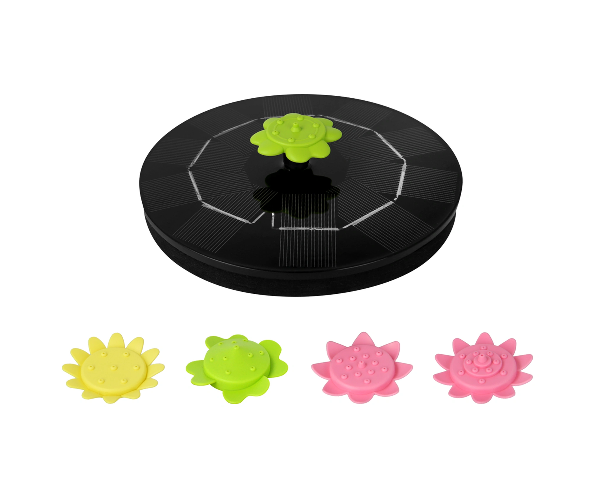 Kosona Güneş Enerjili 5v 3w Suları Dönüştüren Serbest Yuvarlanan Fontan, Çiçek Tipi Başlıklı, Kuş Havuzu Ve Bahçe Dekorasyonu İçin 160mm Xh01-160c