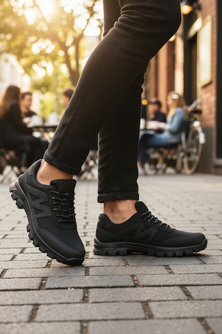 Khayt Herbert Su Ve Soğuk Dayanıklı Rahat Kaymaz Taban Erkek Kadın Kışlık Sneaker Ayakkabı Black