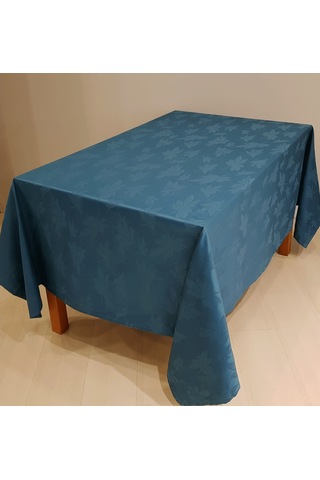 Misiny-Yaprak Desenli Petrol Masa Örtüsü