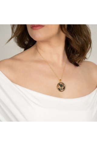 Kayra Mücevher Mineli Terazi Burcu Altın Kaplama Kolye
