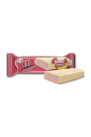 Beyaz Çikolata Kaplı Çilek Kremalı Gofret 29 G X 35 Adet