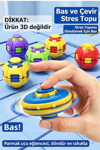 Spin Ball Mekanik Stres Topu Fidget Oyuncak Dönüşebilen Puzzle Çark Bas Çevir Döndür