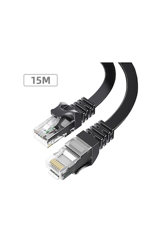 Essager  1000 Mbps Cat6 Ethernet Kablosu 15 Metre - Yuvarlak Tel Flat Wire