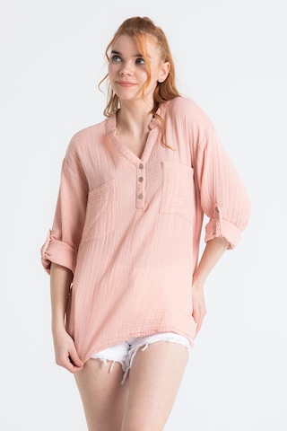 Uzun Kol Müslin Asu Bluz Pudra Pdr-pudra
