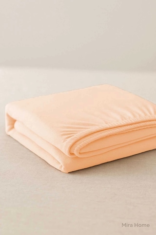 Çift Kişilik Düz Penye %100 Pamuklu Lastikli Çarşaf 200x200 Cm Battal Boy Newsheet Somon Çok Renkli