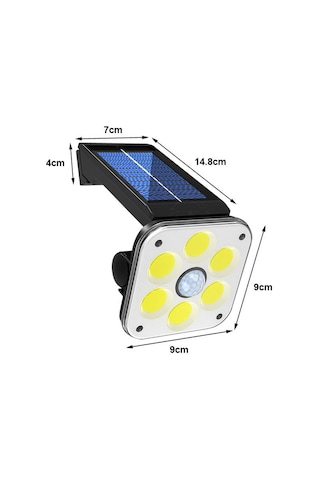 Ayt Powermaster Lf-1750a 54 Cob Ledli 3 Modlu Sensörlü Solar Güneş Enerjili Duvar Lambası Bahçe Aydınlatma