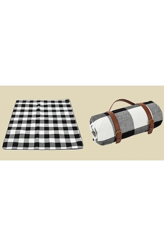 Prestigegoods 150x200cm Taşınabilir Nem Geçirmez Piknik Mat - Siyah / Gri / Beyaz Izgara, Açık Hava, Yürüyüş, Kamp Altın