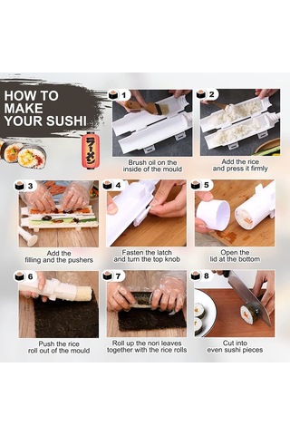 Suşi Makinesi 27 6 Cm Beyaz , Suşi Bazukası, Kendin Yap Suşi Makinesi Sebze, Et, Sarma Aleti, Mutfak Aksesuarları, Suşi Aletleri Diğer