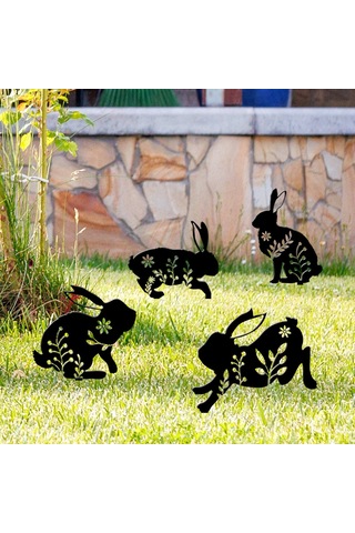"spring Bunny Cardboard Çim İşareti - Dekoratif Paskalya Tavşan Bahçe Açık Yollar İçin Bahis Vites"