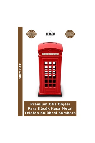 Premium Ofis Objesi Para Küçük Kasa Metal Telefon Kulübesi Kumbara