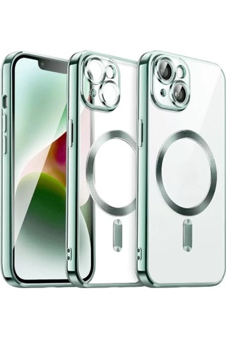Newface Apple, Uyumlu iPhone 13 Kılıf Kross Magneticsafe Kapak - Koyu Yeşil