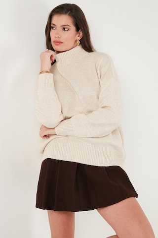 Lela Oversize Fit Balıkçı Yaka Yumuşak Dokulu 2'Li Paket Triko Bayan Kazak 680Kz00469S2 Açık Gri-Taş