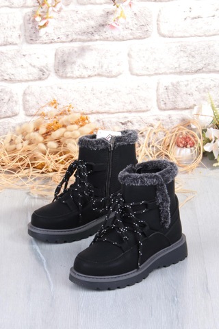 Fort Cool Lina Anatomik Sıcak Astar Kaymaz Taban Kız Çocuk Bot Siyah