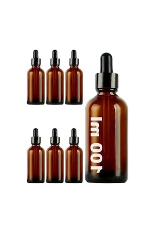 Metal Kapaklı Damlalık Dropper Şişesi - 100 Ml, Cam Şişe 6 Adet