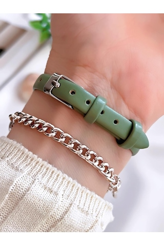 Coliseum Deri Kordon Vintage Seri Kadın Kol Saati+bileklik Hediyeli Cl8368.bm2 Gri