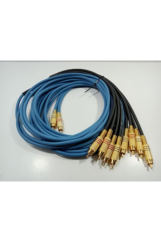 Amfi Rca Kablosu El Yapımı 2 Giriş 8 Çıkış %100 Bakır Rca- 5 Mt