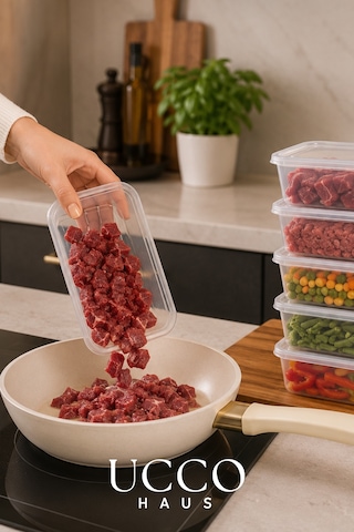 20 Adet 1000 Ml Ekonomik Buzdolabı & Mikrodalga Sızdırmaz Kapaklı Saklama Kabı Seti Buzluk Organizer Turuncu