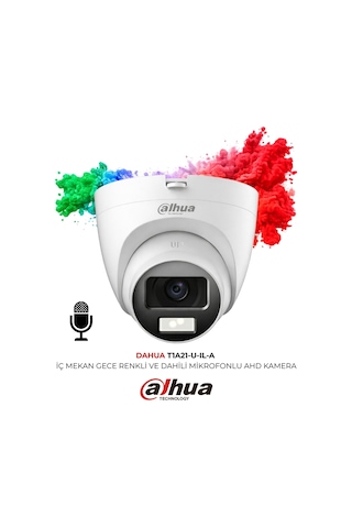 2mp Full Hd Dome Kamera Hac T1a21p U Il A 0280b 25 Metre Renkli Gece Görüşlü Mikrofonlu