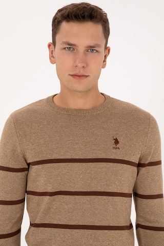 U.S. Polo Assn. Erkek Slim Fit Bisiklet Yaka Haki Kazak 50314976-VR027